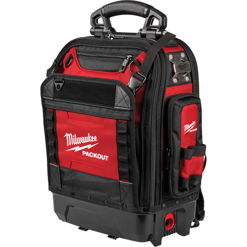 PackOut Structured Backpack, 9-1/2" L x 18" W, Black/Red, Polyester Groupe Belzile Dickner