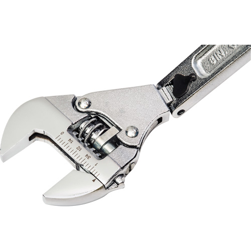 Adjustable Ratcheting Flex Wrench, 8" L, 2-27/50" Max Width, Chrome/Polished Groupe Belzile Dickner