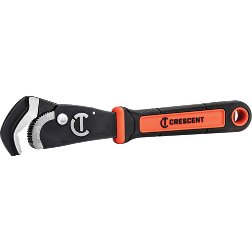 Self-Adjusting Dual Material Pipe Wrench, 1-1/2" Jaw Capacity, 12" Long, Black Oxide Finish, Cushion Handle Groupe Belzile Dickner