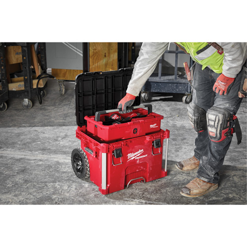 PACKOUT Rolling Tool Box, 18" x 22" x 19-1/2", Black/Red Groupe Belzile Dickner