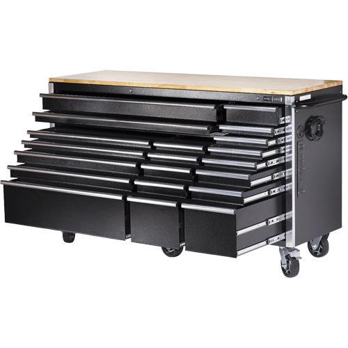 HDRC7220 HD Series Roller Cabinet, 20 Drawers, 72" W x 24" D x 42-3/10" H, Black Groupe Belzile Dickner