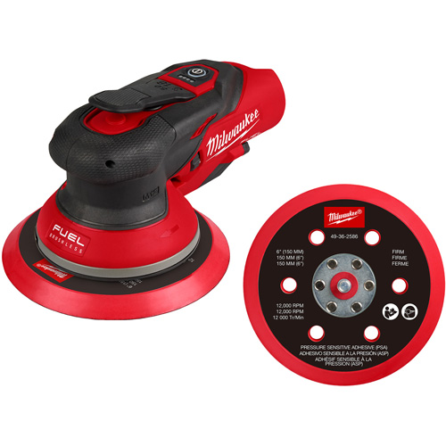 M12 FUEL 6" Random Orbital Sander, 6" Sand Paper, 12 V Groupe Belzile Dickner