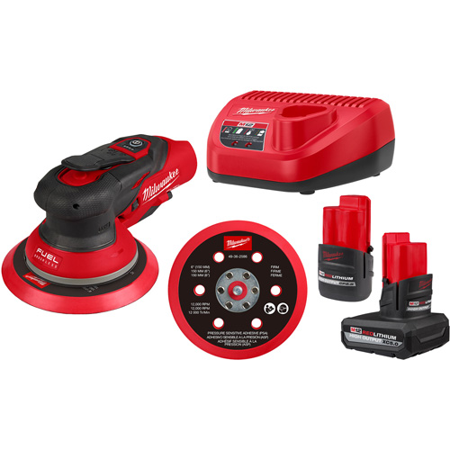 M12 FUEL 6" Random Orbital Sander Kit, 6" Sand Paper, 12 V Groupe Belzile Dickner