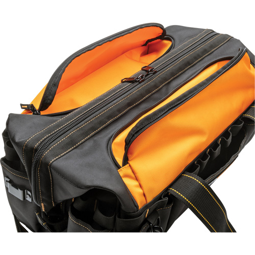 Sac &agrave; outils de 20" pour les professionnels, Nylon, 33 pochettes, Noir/Orange Groupe Belzile Dickner