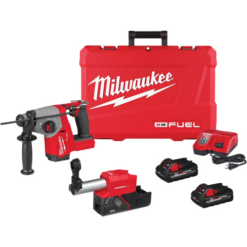 Marteau rotatif FUEL SDS Plus avec ensemble extracteur de poussi&egrave;re, 18 V, 5/8", 1400 tr/min Groupe Belzile Dickner