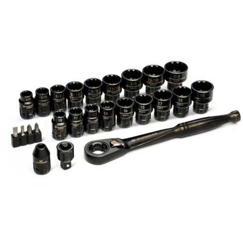 Ensemble de cliquets et douilles Pass-Thru, 25 Mcx, Prise de 3/8" Groupe Belzile Dickner