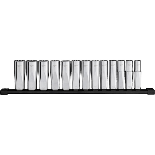 12-Point Deep Well Metric Socket Set, 13 Pcs, 1/2" Drive Size, Deep Groupe Belzile Dickner