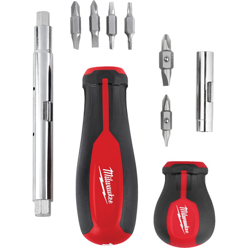 11-in-1 Multi-Bit Screwdriver & 6-in-1 Stubby Multi-Bit Screwdriver Set, 3"/9-4/5" L, Cushion Grip Handle Groupe Belzile Dickner