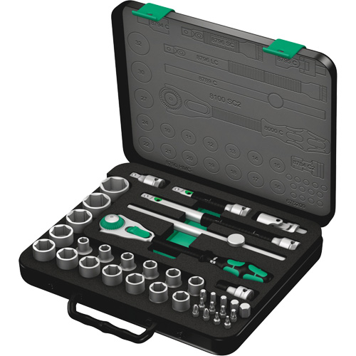 8100 SC 2 Zyklop Speed Ratchet Set, 37 Pcs, 3/8" Drive Size Groupe Belzile Dickner