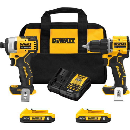Ensemble de tournevis &agrave; chocs & tournevis/perceuse compact et sans balai ATOMIC, Lithium-ion, 20 V Groupe Belzile Dickner
