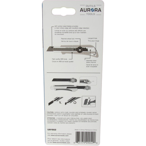 18mm Professional Knife with Ratchet, Stainless Steel, Heavy-Duty, Plastic Handle Groupe Belzile Dickner