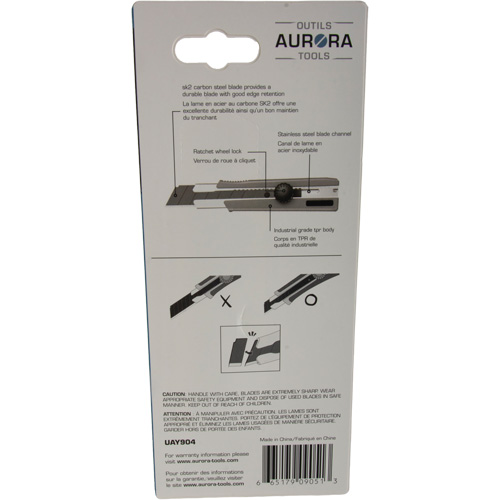 25mm Retractable Knife, Stainless Steel, Heavy-Duty, Rubber Handle Groupe Belzile Dickner