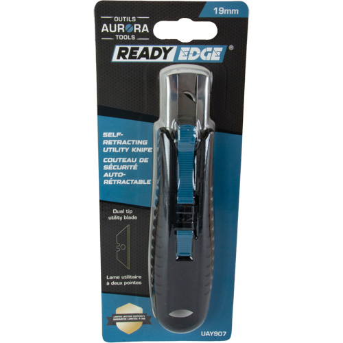 Standard-Duty Retractable Safety Knife, Stainless Steel, Rubber Handle Groupe Belzile Dickner