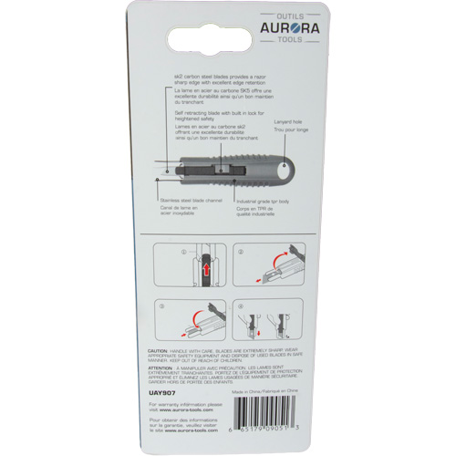 Standard-Duty Retractable Safety Knife, Stainless Steel, Rubber Handle Groupe Belzile Dickner
