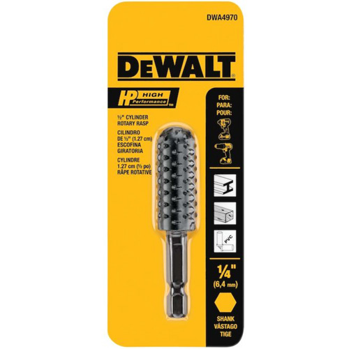 R&acirc;pe rotative cylindrique haute performance 1/2" avec tige hexagonale 1/4" Groupe Belzile Dickner