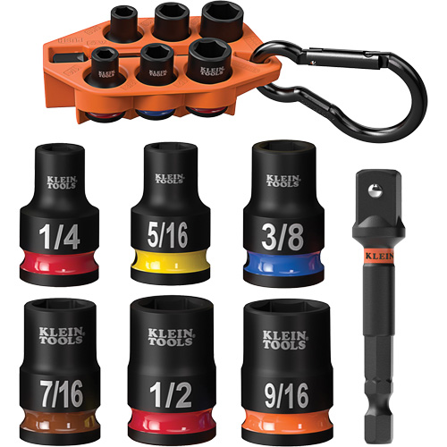 Grab-And-Go Impact Socket Set, SAE, 7 Pcs, Impact, 3/8" Drive Size Groupe Belzile Dickner