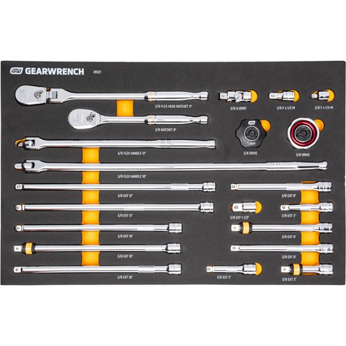 3/8" 90-Tooth Ratchet & Drive Tool Set with Foam Storage Tray Groupe Belzile Dickner