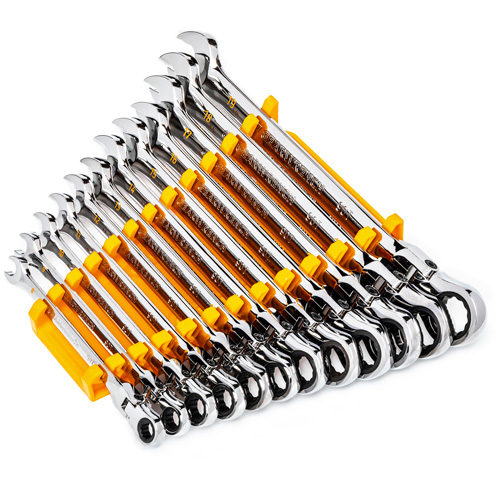90-Tooth 12 Point Wrench Set, Flex Head/Ratcheting Combination, 12 Pieces, Metric Groupe Belzile Dickner