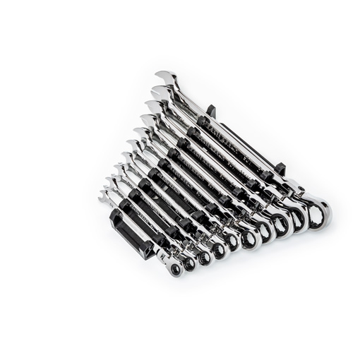 90-Tooth 12 Point SAE Wrench Set, Flex Head/Ratcheting Combination, 10 Pieces, Imperial Groupe Belzile Dickner