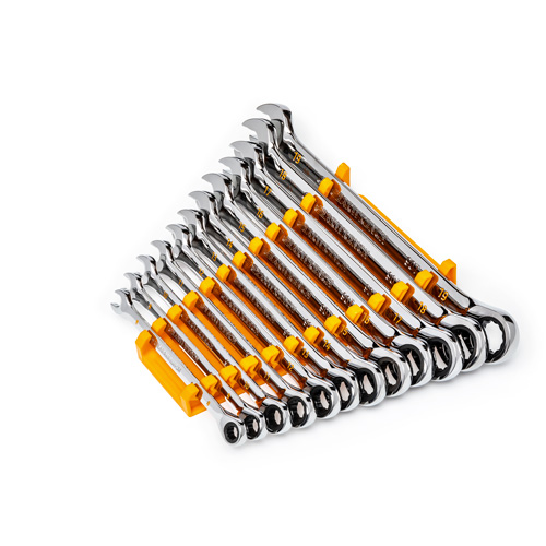 Jeu de cl&eacute;s &agrave; 12 pans et 90 dents, Combinaison &agrave; cliquet, 12 morceaux, M&eacute;trique Groupe Belzile Dickner