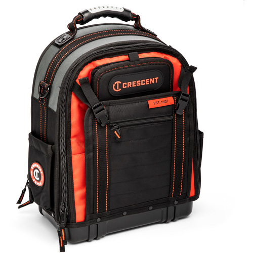 Sac &agrave; dos pour ouvrier, 18" lo x 10" la, Noir/Gris/Orange, Polyester Groupe Belzile Dickner