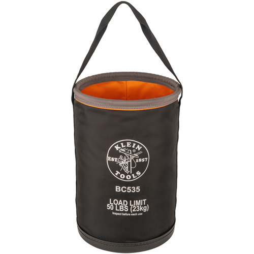 Straight Utility Bucket, 17" L x 12" W x 4" H, Nylon, Black/Grey/Orange Groupe Belzile Dickner