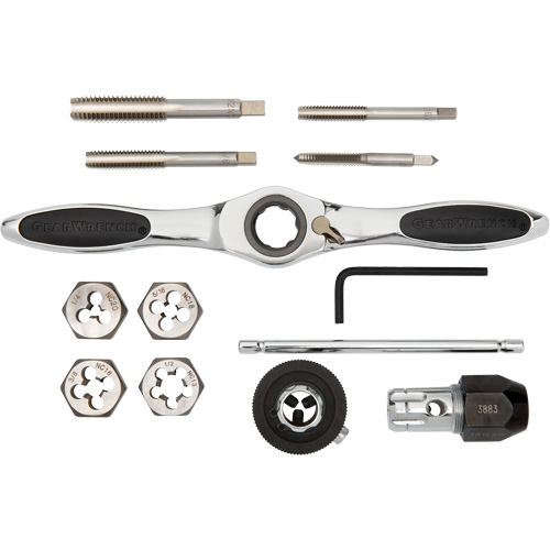 Jeu de tarauds et fili&egrave;res SAE &agrave; cliquet, 13 Morcea Groupe Belzile Dickner