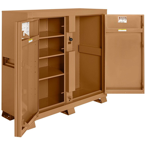 Model 111 Jobsite Cabinet with Padlock, Steel, 47.5 Cubic Feet, Tan Groupe Belzile Dickner