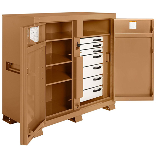 Armoire de chantier mod&egrave;le 112 avec cadenas, Acier, 54,9 pi³, Havane Groupe Belzile Dickner