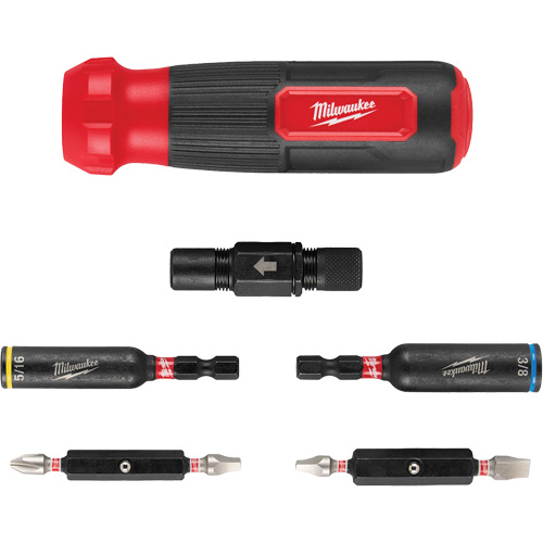 Tournevis multi-usage 8-en-1 avec embouts et tourne-&eacute;crous &agrave; chocs SHOCKWAVE, 8-1/3" lo, Prise Coussin&eacute;e Groupe Belzile Dickner