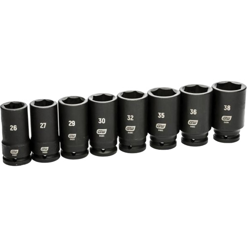 Jeu de douilles SAE &agrave; 6 pans, 8 Mcx, Chocs, Prise de 3/4", Profond Groupe Belzile Dickner