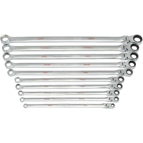 Jeu de cl&eacute;s Gearbox &agrave; t&ecirc;te flexible XL et cannelure universelle 120XP, Cl&eacute; polygonale, 10 morceaux, Imp&eacute;rial Groupe Belzile Dickner