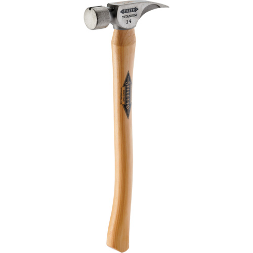 Titanium Smooth Face Hammer with Curved Hickory Handle, 14 oz., Wood Handle, 18" L Groupe Belzile Dickner