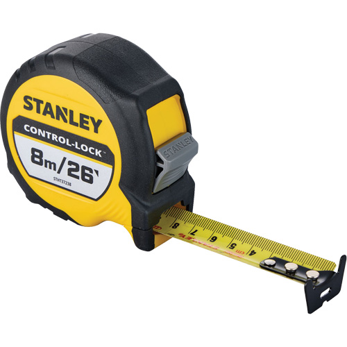 CONTROL-LOCK Tape Measure, 25 mm x 26'/8 m, Imperial & Metric Graduations Groupe Belzile Dickner