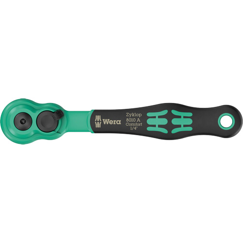 A Zyklop Comfort Ratchet with Reversing Lever, 1/4" Drive, Ergonomic Handle Groupe Belzile Dickner