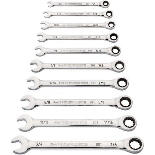 90-Tooth 12-Point Wrench Set, Ratcheting Combination, 10 Pieces, Imperial Groupe Belzile Dickner
