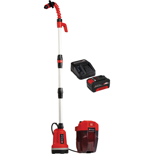 Pompe &agrave; eau propre pour baril de pluie sans fil avec batterie 4 Ah et ensemble de d&eacute;part de chargeur, 18 V, 792,5 gal./min Groupe Belzile Dickner