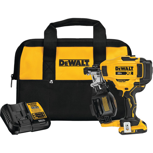15° Cordless Coil Roofing Nailer Kit, 20 V, Lithium-Ion Groupe Belzile Dickner