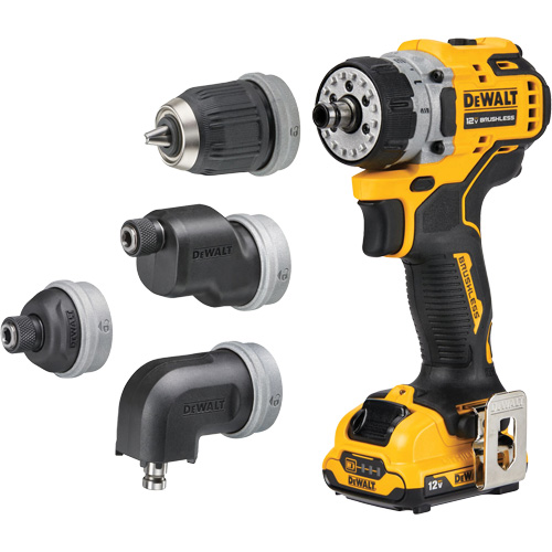 Ensemble perceuse/visseuse sans fil et sans balai XTREME 5-en-1, Lithium-ion, 12 V, Mandrin 3/8" Groupe Belzile Dickner