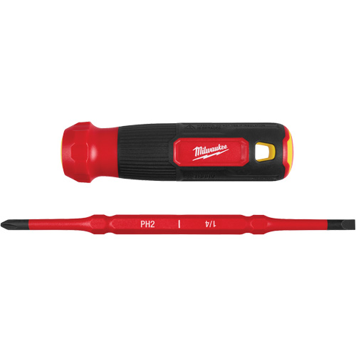 2-in-1 1000V Insulated Flip Shank Multi-Bit Screwdriver, 8-4/5" L, Cushion Grip Handle Groupe Belzile Dickner
