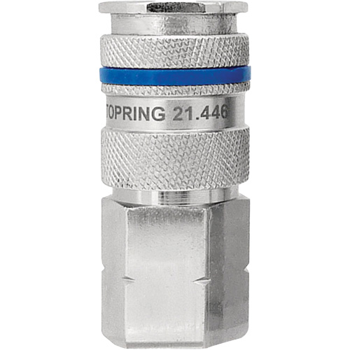 Raccord industriel rapide QUIKSILVER, Laiton nickel&eacute;, 1/4", NPT femelle, 435 PSI Groupe Belzile Dickner