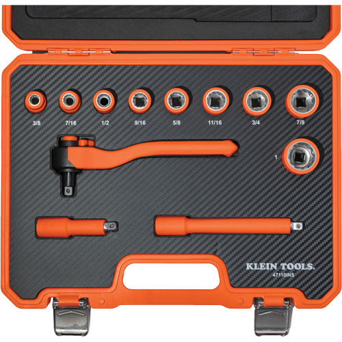 Insulated Ratchet & Socket Set with Case, 1000 V, 12 Pcs Groupe Belzile Dickner