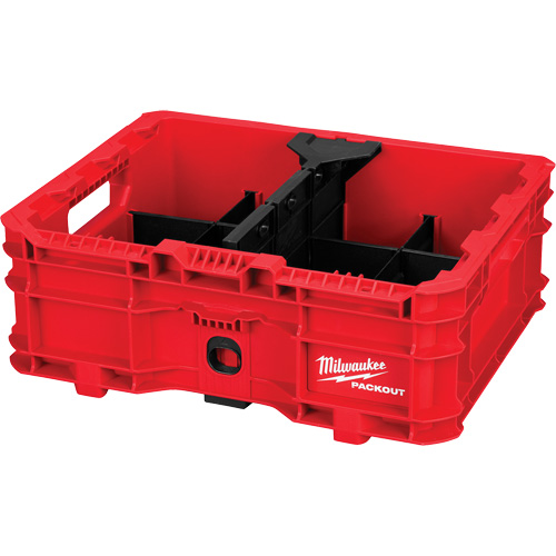 PACKOUT Low-Profile Crate, 15" x 18-5/8" x 6-5/8", Black/Red Groupe Belzile Dickner