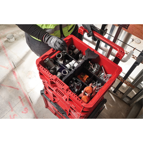 PACKOUT Low-Profile Crate, 15" x 18-5/8" x 6-5/8", Black/Red Groupe Belzile Dickner