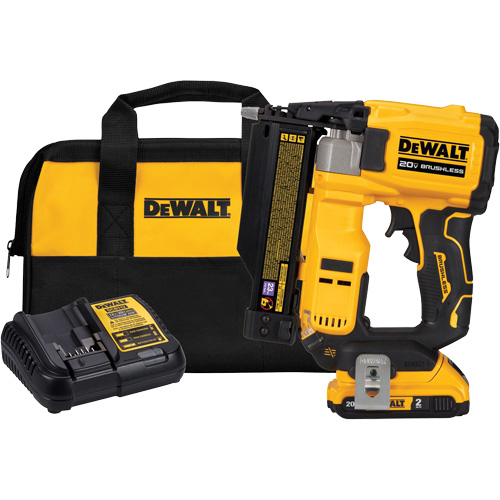 ATOMIC COMPACT SERIES Brushless Cordless 23 Ga. Pin Nailer Kit, 20 V, Lithium-Ion Groupe Belzile Dickner