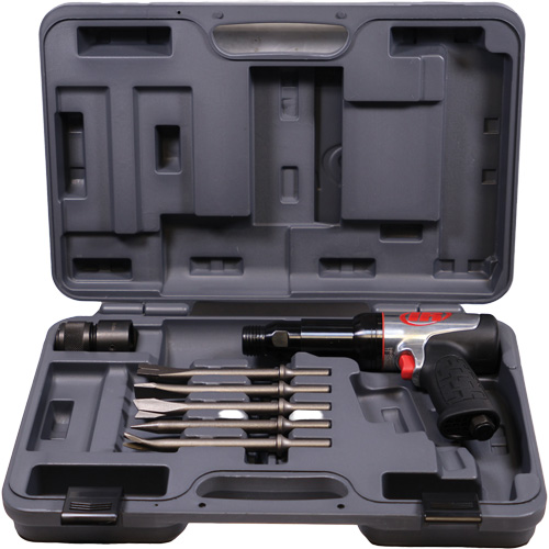 Heavy-Duty Air Hammer with Chisels, 21.8 CFM, 1/4" NPT, 2600 BPM, 3/4" x 3-3/4" (0.0mm x 0.0mm) Groupe Belzile Dickner