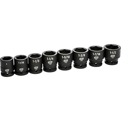 6-Point SAE Socket Set, 8 Pcs, Impact, 3/4" Drive Size Groupe Belzile Dickner