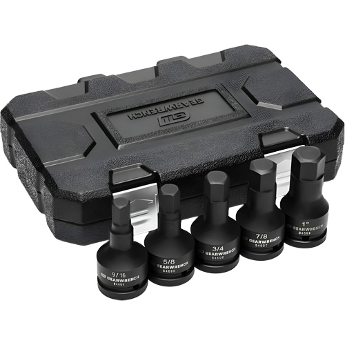 SAE Impact Bit Socket Set with Blow Mold Case, Hex, 3/4" Drive, 5 Pcs Groupe Belzile Dickner
