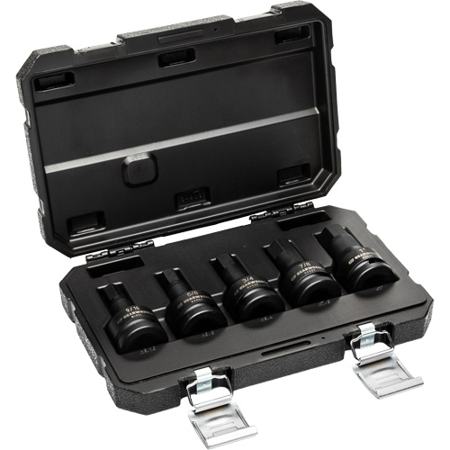 SAE Impact Bit Socket Set with Blow Mold Case, Hex, 3/4" Drive, 5 Pcs Groupe Belzile Dickner