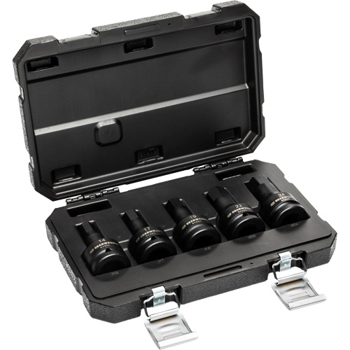 Metric Impact Bit Socket Set with Blow Mold Case, Hex, 3/4" Drive, 5 Pcs Groupe Belzile Dickner